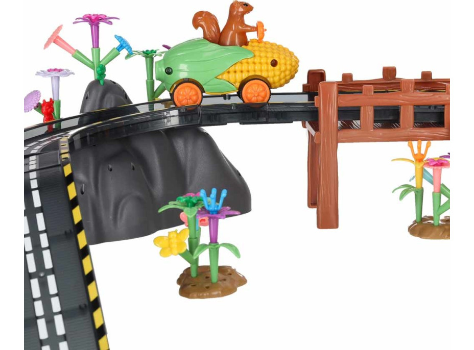 Magnetická závodná dráha - 2 svietiace vozidlá - 310 prvkov