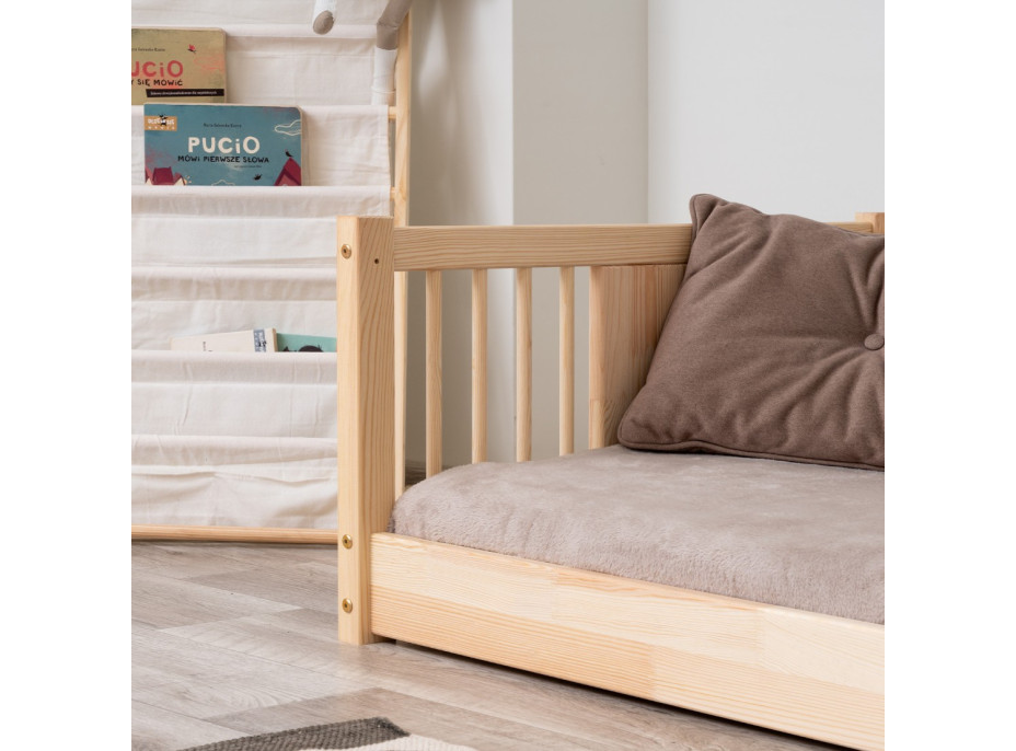 Detská Montessori posteľ z masívu borovice LUNA - 200x90 cm