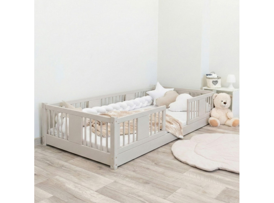 Detská Montessori posteľ z masívu borovice LUNA - 160x80 cm