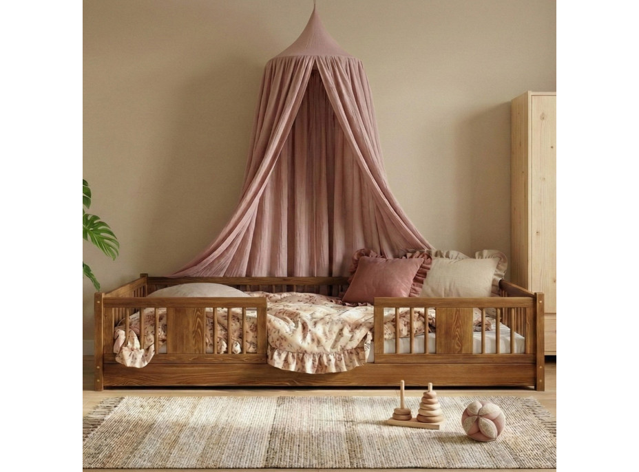 Detská Montessori posteľ z masívu borovice LUNA - 190x90 cm