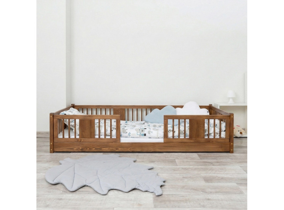 Detská Montessori posteľ z masívu borovice LUNA - 160x80 cm