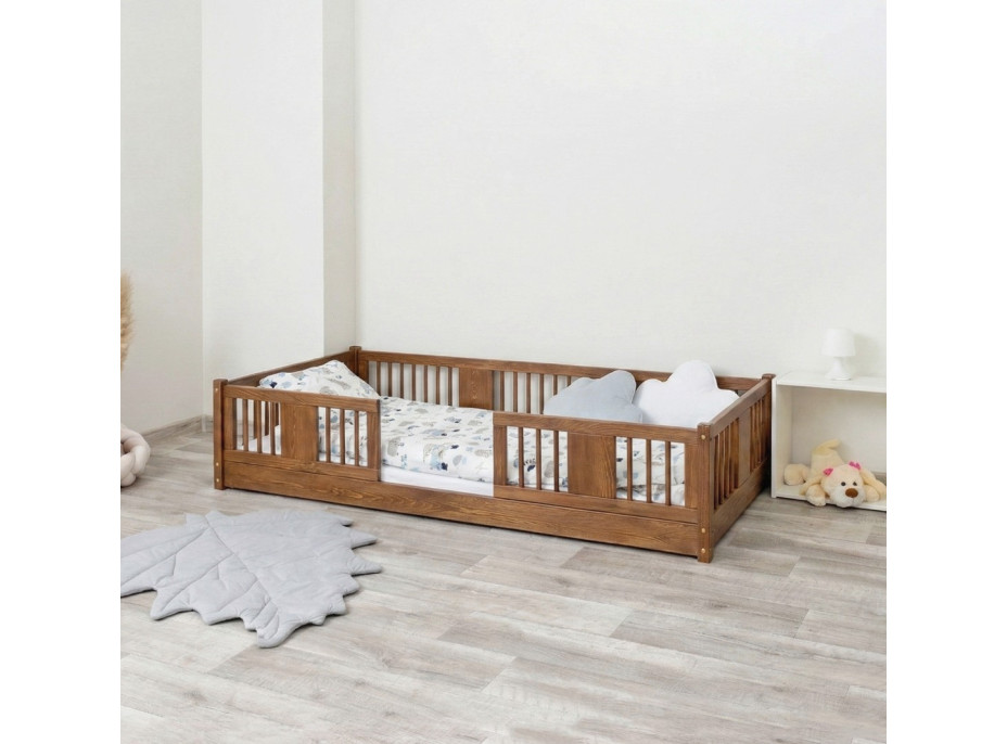 Detská Montessori posteľ z masívu borovice LUNA - 200x90 cm