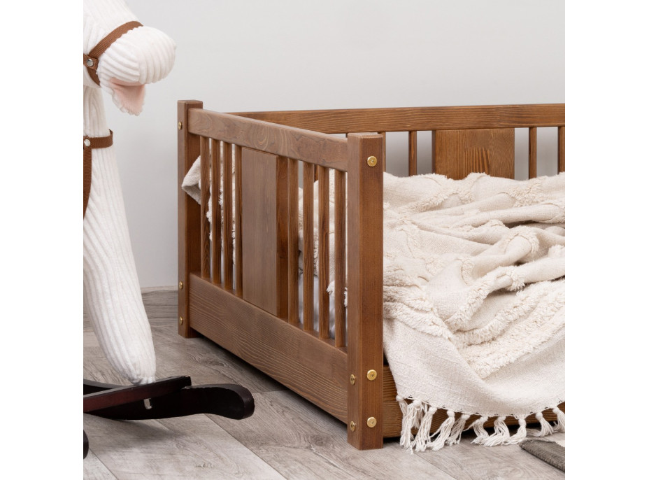 Detská Montessori posteľ z masívu borovice LUNA - 160x80 cm