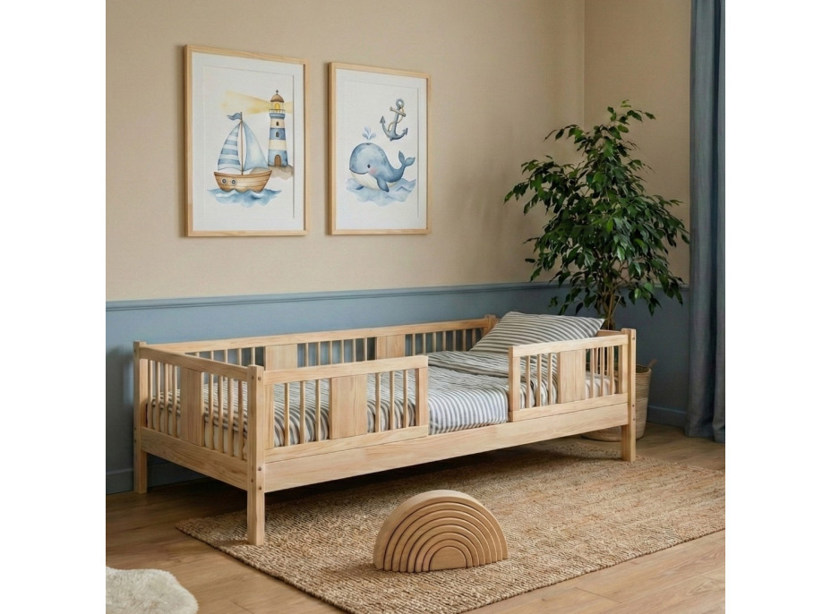 Detská posteľ z masívu borovice LUNA 10 - 160x80 cm