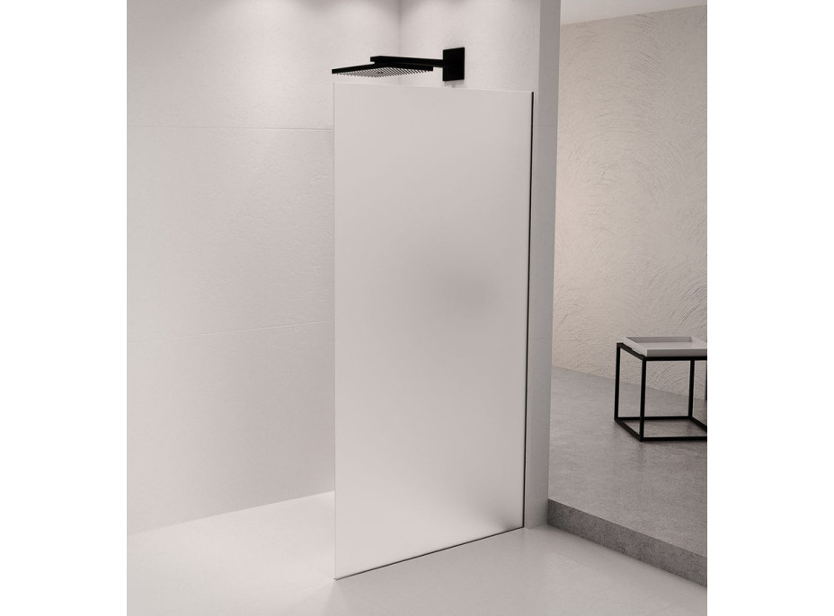 Polysan ARCHITEX sada na uchytenie skla podlaha-stena so spádovou lištou, 1615x2105mm, pravá, čierna mat AX2116BR