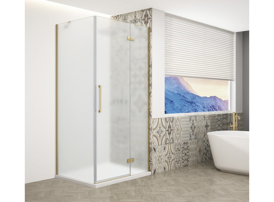 Gelco TRINITY GOLD MATT obdĺžnikový sprchovací kút 900x800mm, matné sklo, pravé GT5680-90MR-G
