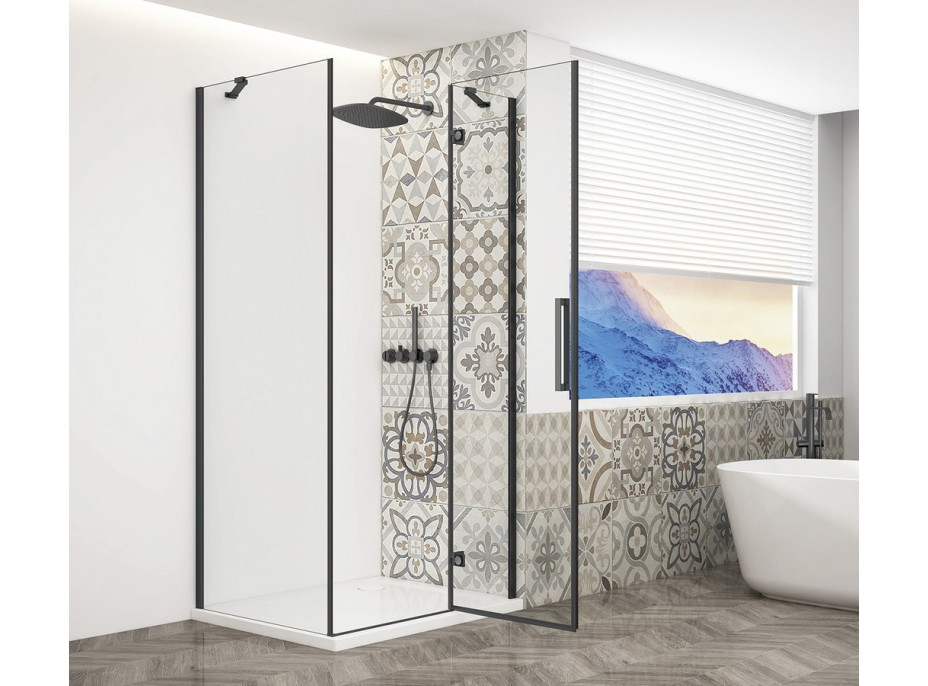 Gelco TRINITY BLACK štvorcový sprchovací kút 800x800mm, číre sklo, pravé GT5680-80CR-B