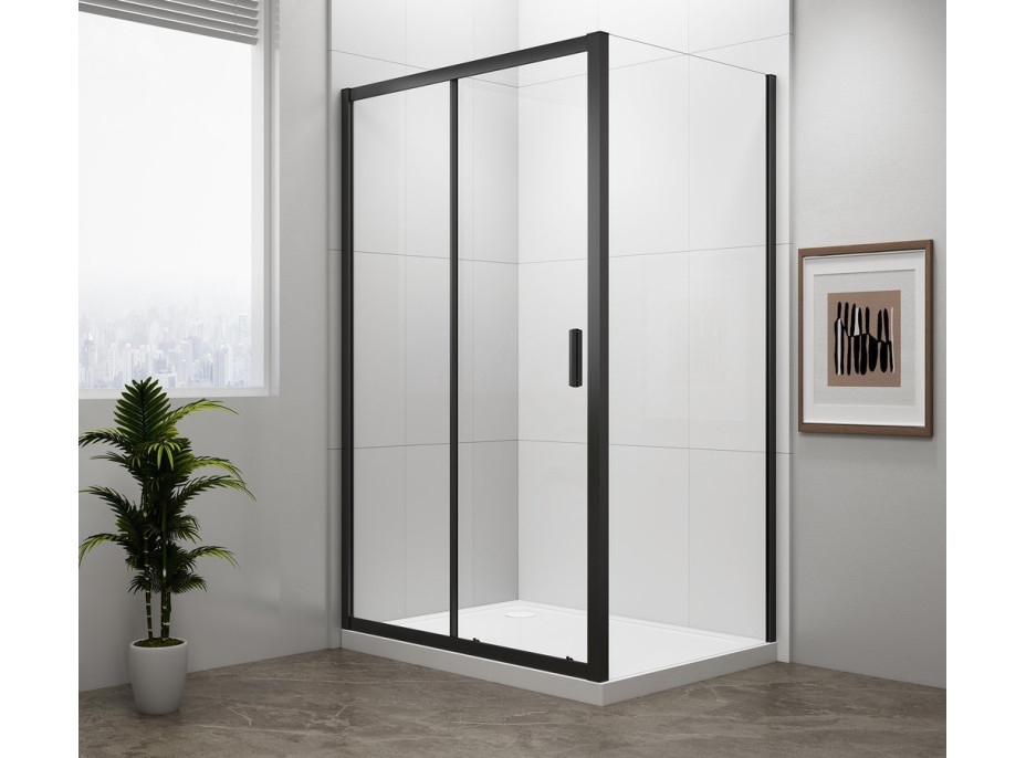 Polysan EASY BLACK obdĺžnikový sprchovací kút 1000x800mm, číre sklo L/P variant EL1015B-02