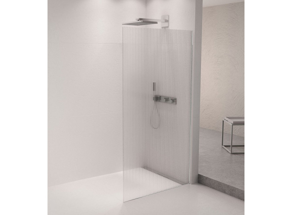 Polysan ARCHITEX sada na uchytenie skla podlaha-stena so spádovou lištou, 1615x2105mm, pravá, leštený hliník AX2116R