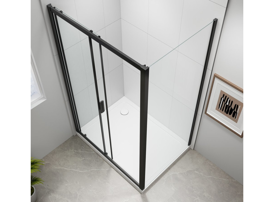 Polysan EASY BLACK obdĺžnikový sprchovací kút 1000x800mm, číre sklo L/P variant EL1015B-02