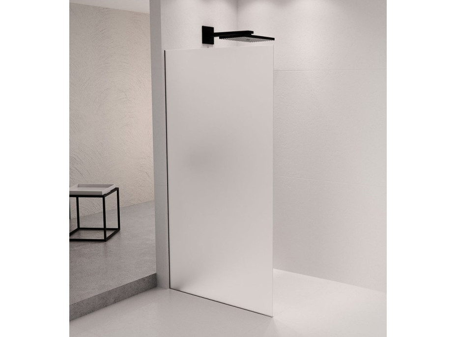 Polysan ARCHITEX sada na uchytenie skla podlaha-stena so spádovou lištou, 1615x2105mm, ľavá, čierna mat AX2116BL