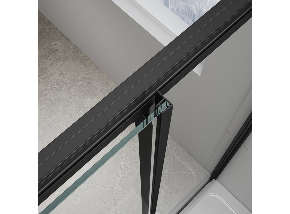 Polysan EASY BLACK obdĺžnikový sprchovací kút 1000x800mm, číre sklo L/P variant EL1015B-02