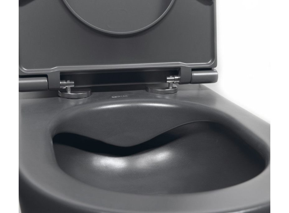 Isvea INFINITY závesná WC misa, Rimless, 36, 5x53cm, antracit 10NF02005-2C