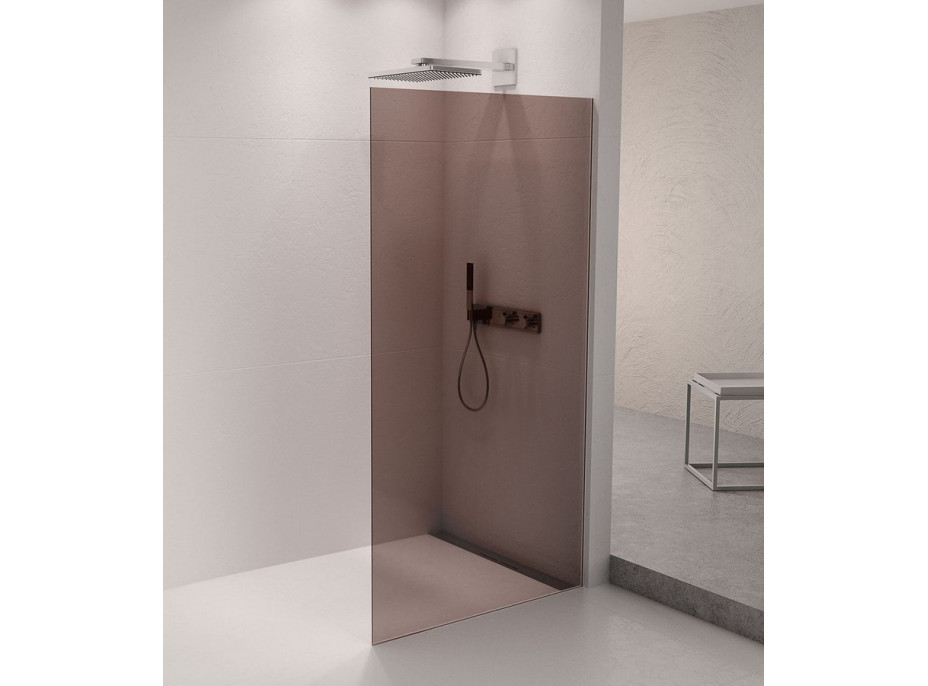 Polysan ARCHITEX sada na uchytenie skla podlaha-stena so spádovou lištou, 1615x2105mm, pravá, leštený hliník AX2116R