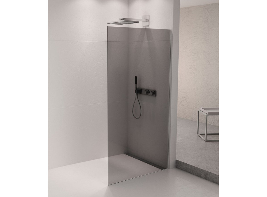 Polysan ARCHITEX sada na uchytenie skla podlaha-stena so spádovou lištou, 1615x2105mm, pravá, leštený hliník AX2116R