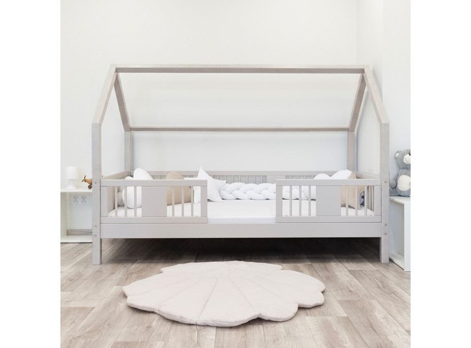 Detská domčeková posteľ z masívu borovice LUNA L 20 - 180x80 cm