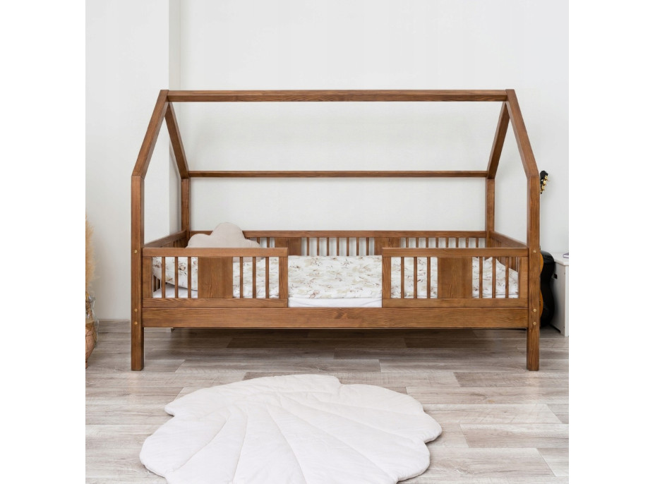 Detská domčeková posteľ z masívu borovice LUNA L 20 - 190x90 cm