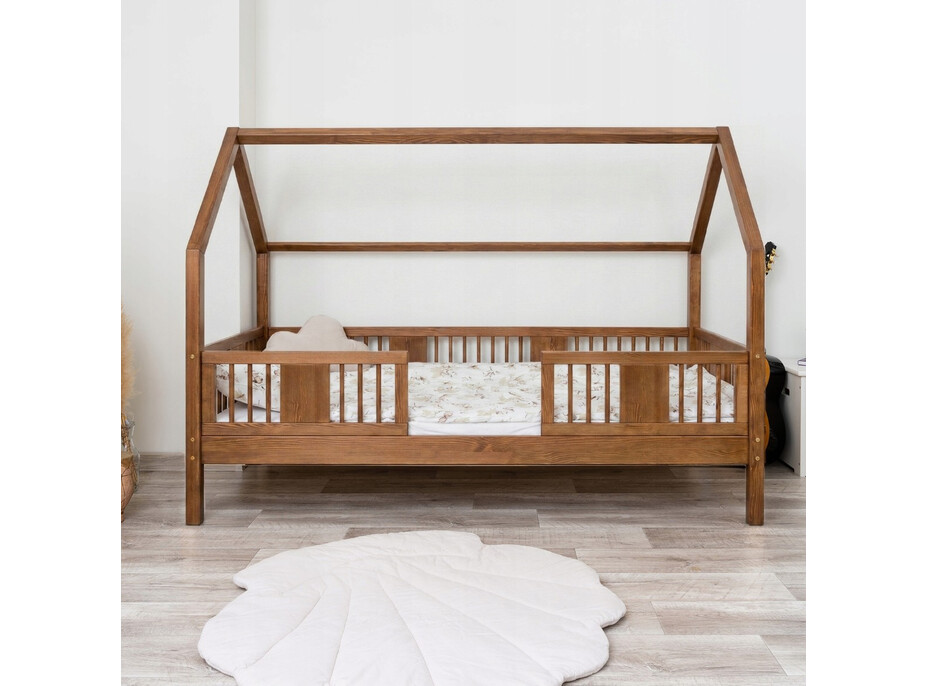 Detská domčeková posteľ z masívu borovice LUNA L 20 - 200x90 cm