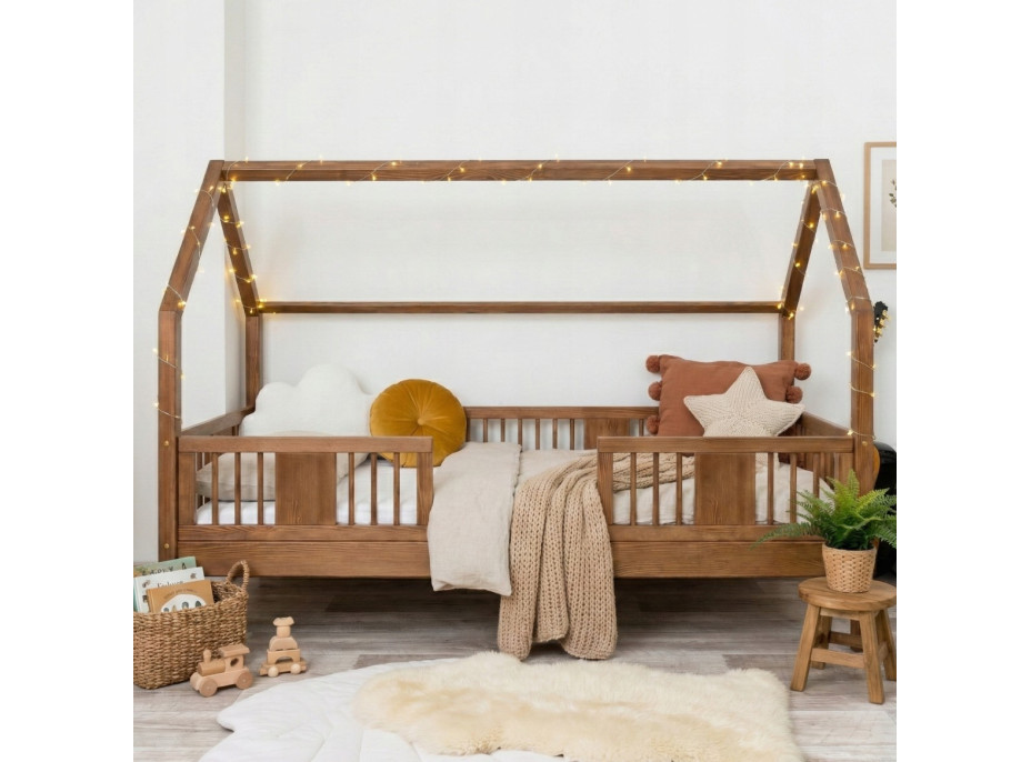 Detská domčeková posteľ z masívu borovice LUNA L 20 - 200x90 cm