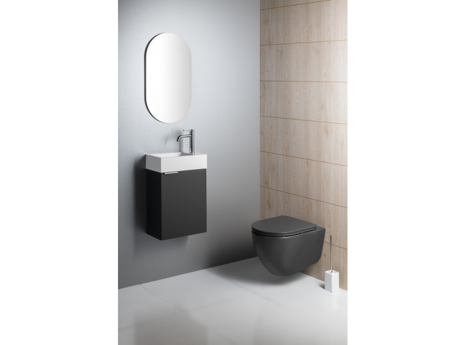 Isvea INFINITY závesná WC misa, Rimless, 36, 5x53cm, antracit 10NF02005-2C