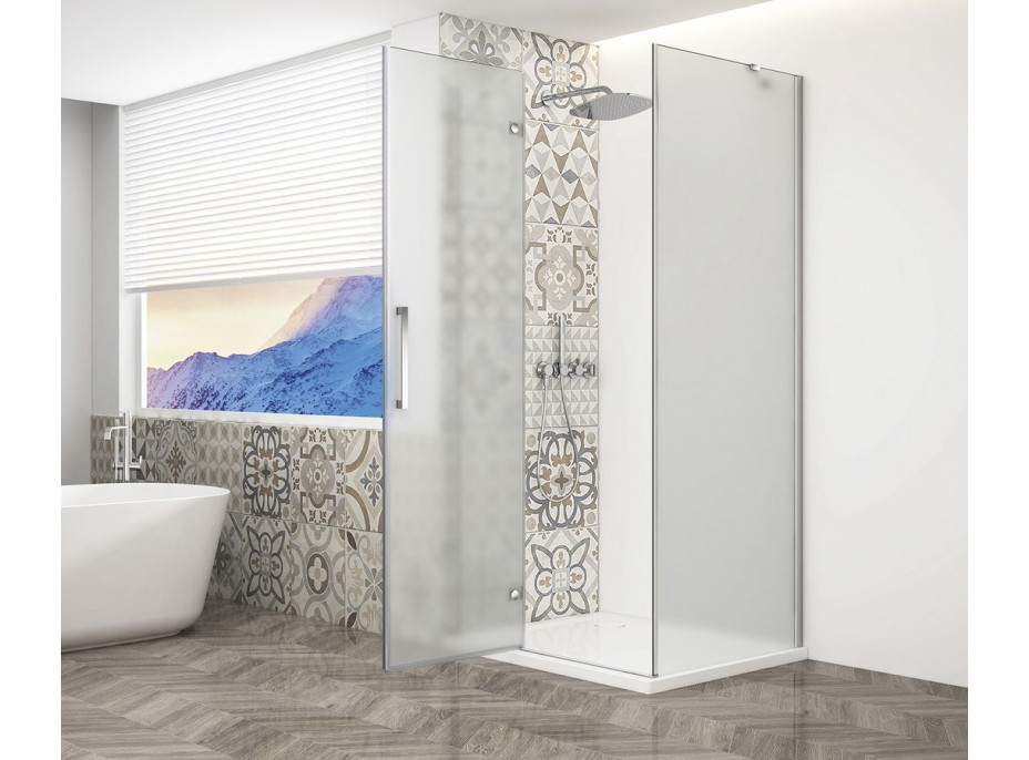 Gelco TRINITY CHROME štvorcový sprchovací kút 900x900mm, matné sklo, ľavé GT5690-90ML-CH