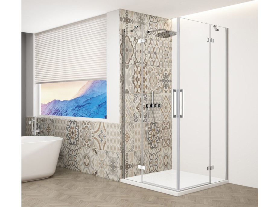 Gelco TRINITY CHROME obdĺžnikový sprchovací kút 1200x1100mm, rohový vstup, číre sklo GT2211-12C-CH