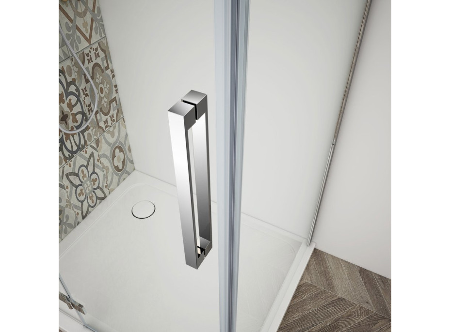 Gelco TRINITY CHROME štvorcový sprchovací kút 900x900mm, matné sklo, ľavé GT5690-90ML-CH