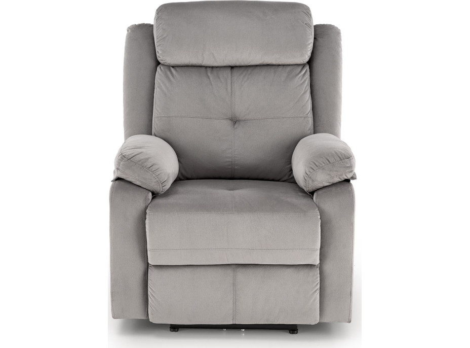 Elektrické polohovacie kreslo LORIS - čalúnené látkou - popolavo šedé