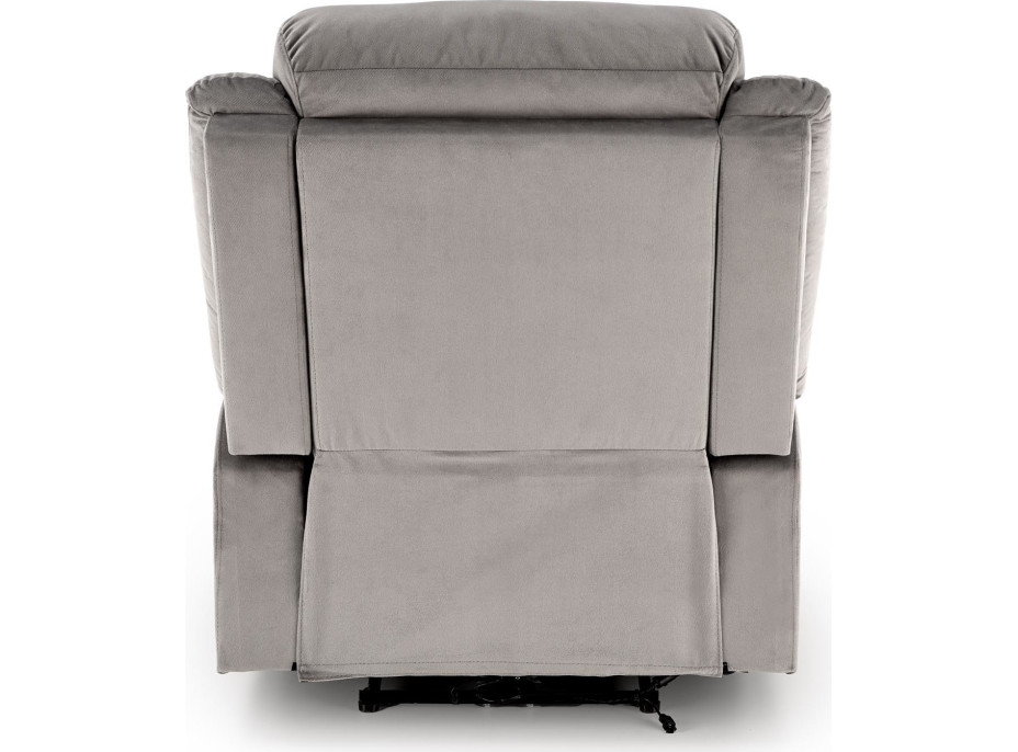Elektrické polohovacie kreslo LORIS - čalúnené látkou - popolavo šedé