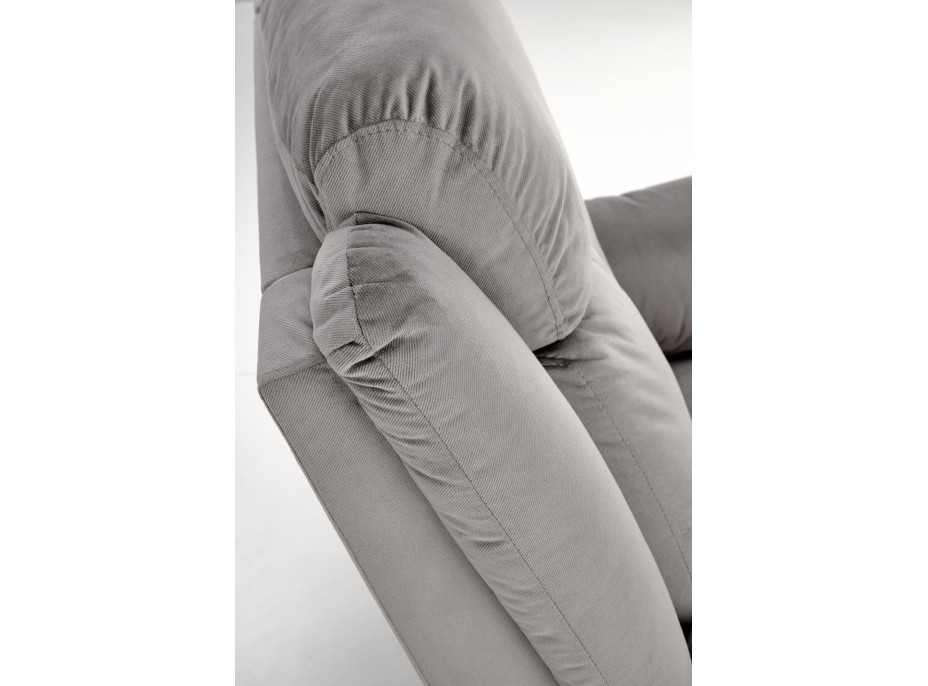 Elektrické polohovacie kreslo LORIS - čalúnené látkou - popolavo šedé