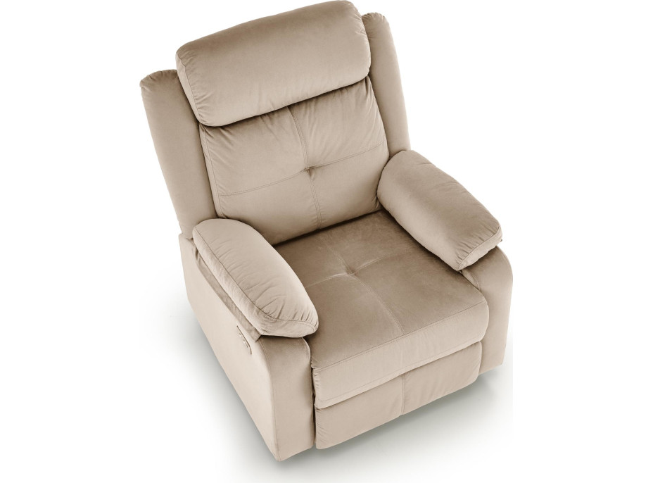 Elektrické polohovacie kreslo LORIS - čalúnené látkou - béžové