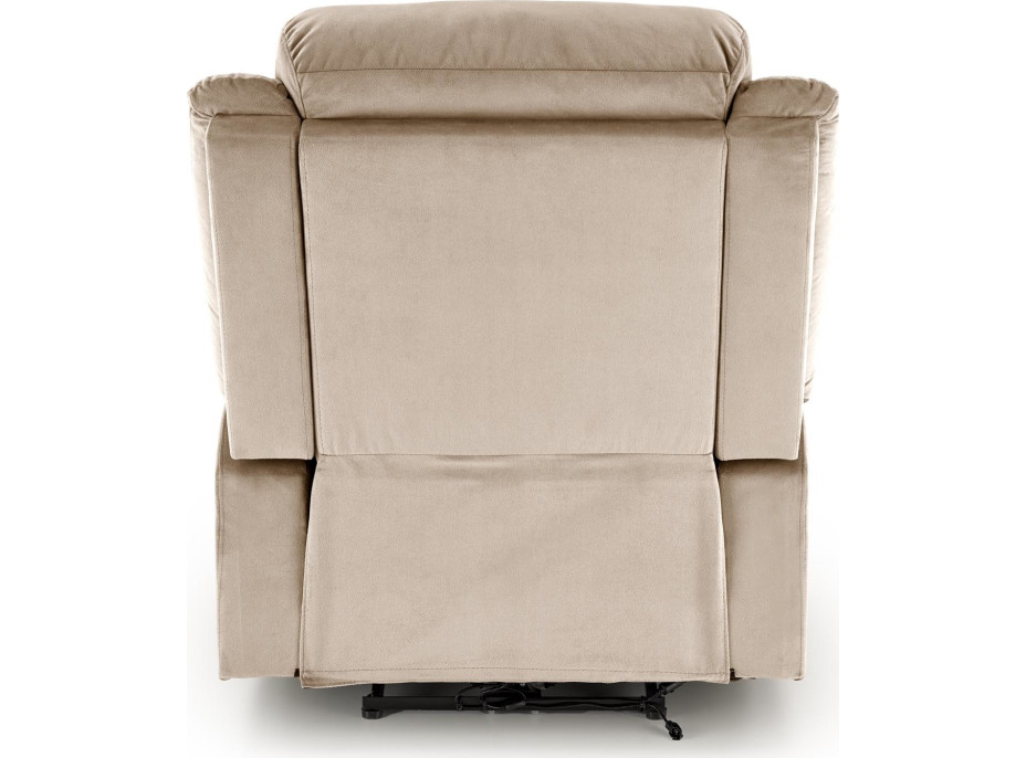 Elektrické polohovacie kreslo LORIS - čalúnené látkou - béžové