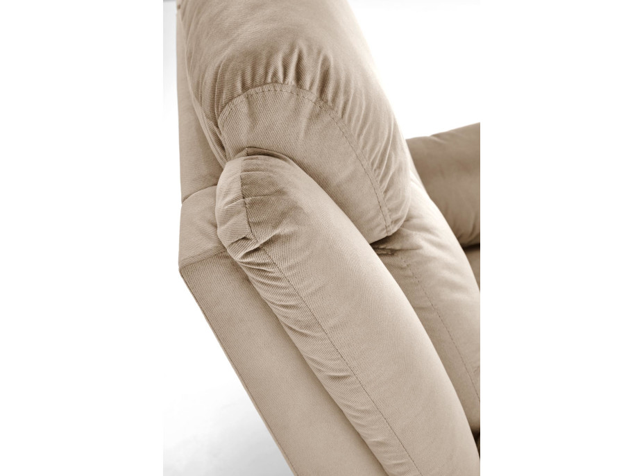 Elektrické polohovacie kreslo LORIS - čalúnené látkou - béžové