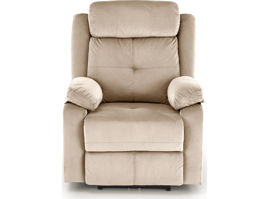 Elektrické polohovacie kreslo LORIS - čalúnené látkou - béžové