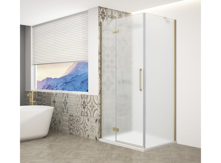 Gelco TRINITY GOLD MATT štvorcový sprchovací kút 1000x1000mm, matné sklo, ľavé GT5610-10ML-G