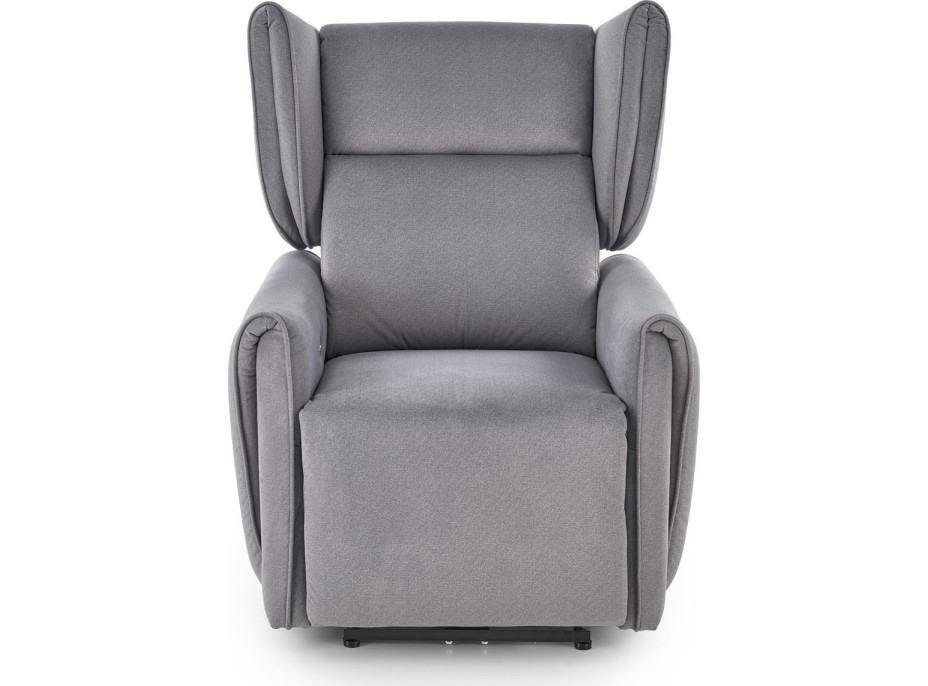 Elektrické polohovacie kreslo GELATO - čalúnené látkou - popolavo šedé