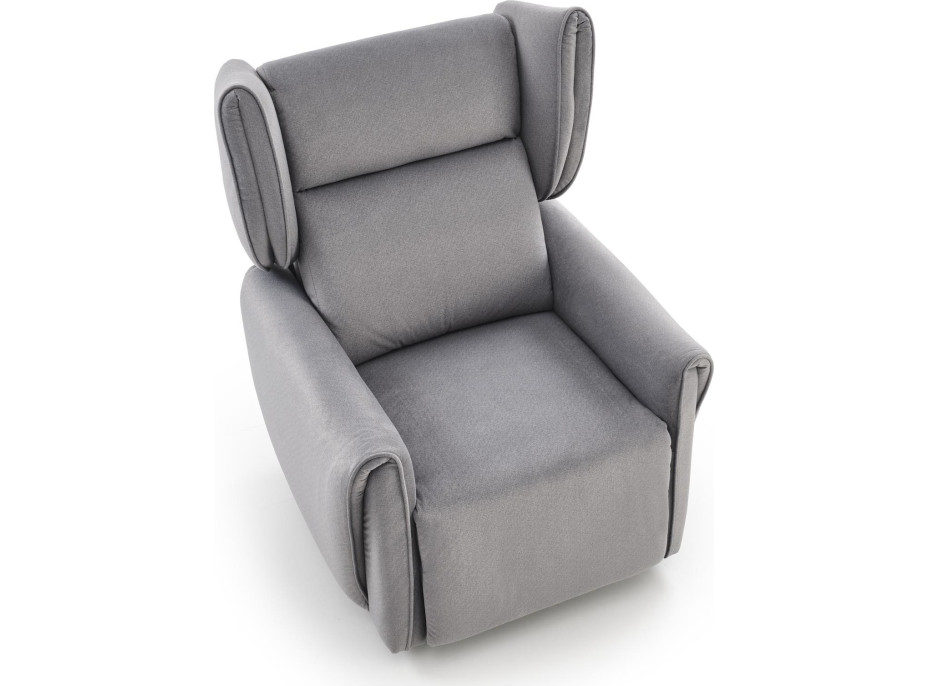 Elektrické polohovacie kreslo GELATO - čalúnené látkou - popolavo šedé