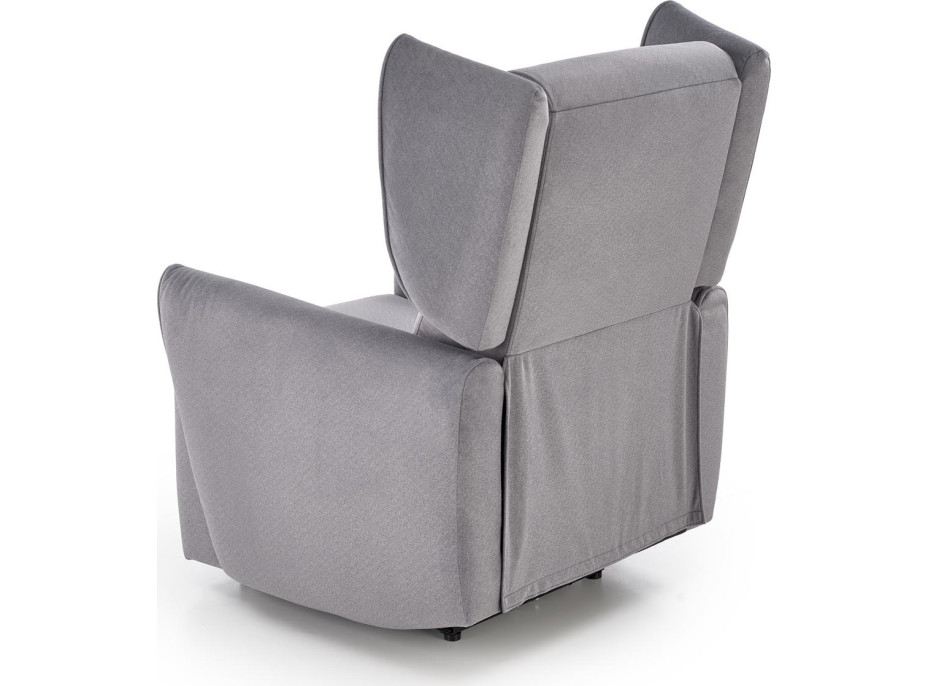 Elektrické polohovacie kreslo GELATO - čalúnené látkou - popolavo šedé