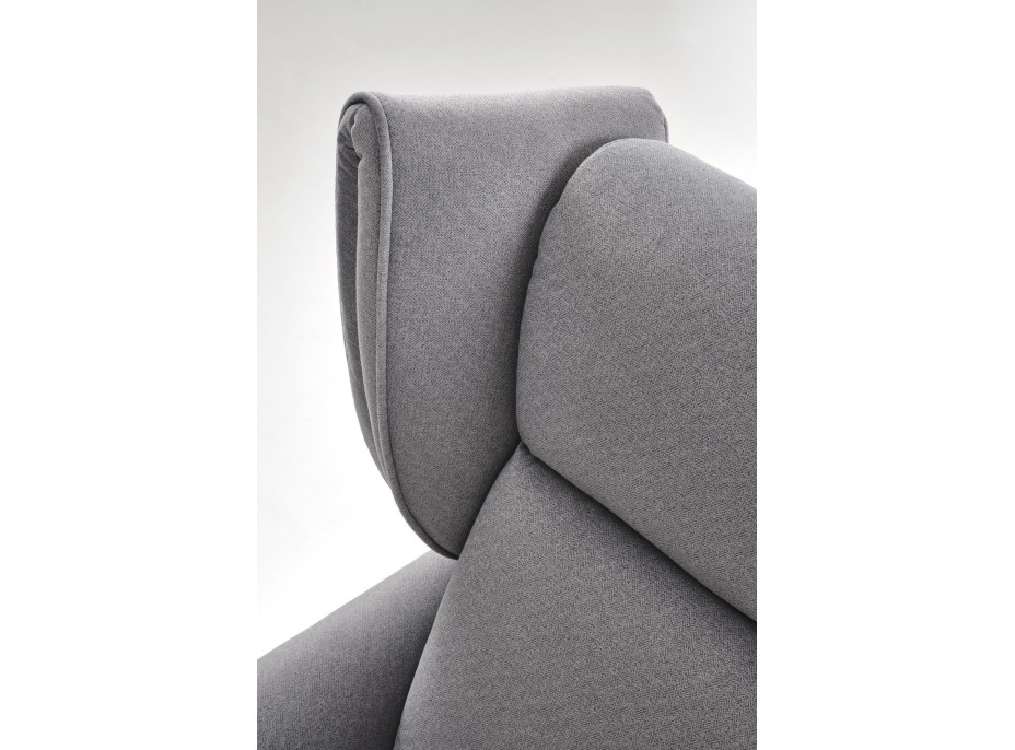 Elektrické polohovacie kreslo GELATO - čalúnené látkou - popolavo šedé