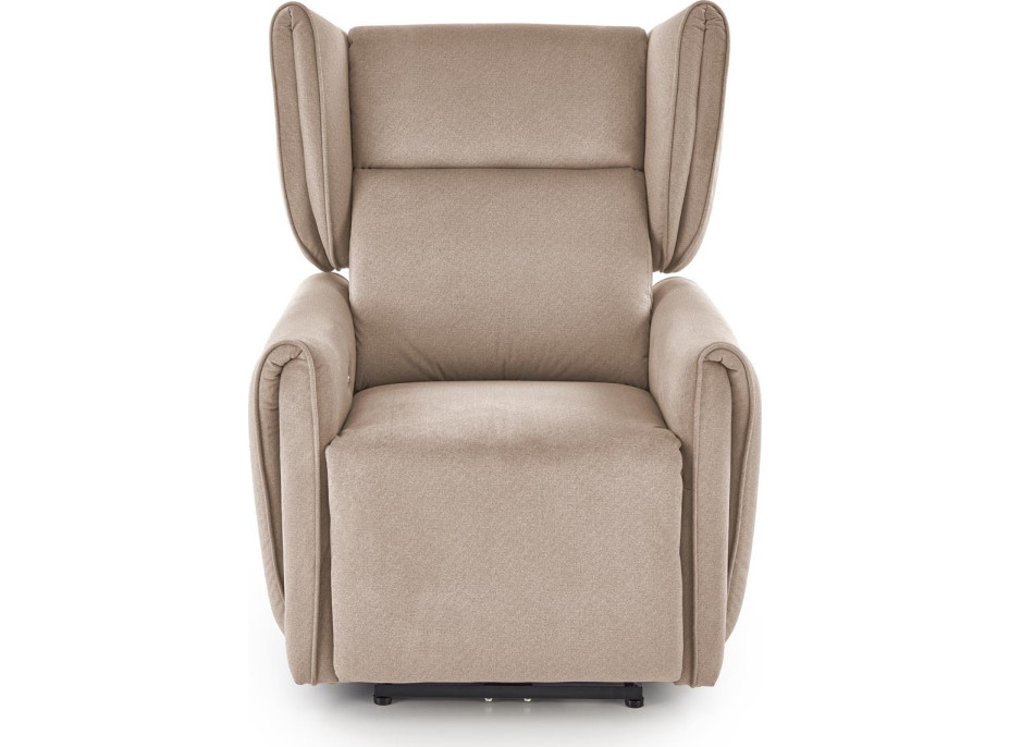 Elektrické polohovacie kreslo GELATO - čalúnené látkou - béžové