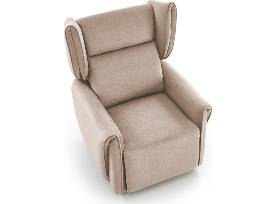 Elektrické polohovacie kreslo GELATO - čalúnené látkou - béžové