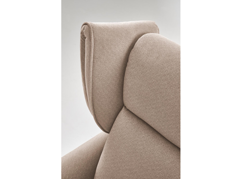 Elektrické polohovacie kreslo GELATO - čalúnené látkou - béžové