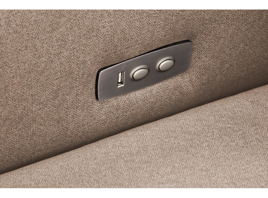 Elektrické polohovacie kreslo GELATO - čalúnené látkou - béžové