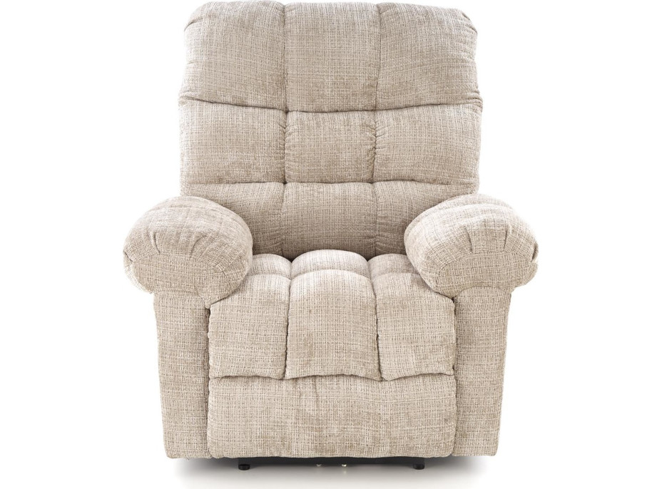 Elektrické polohovacie kreslo AMORE - čalúnené látkou - béžové