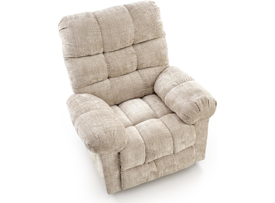 Elektrické polohovacie kreslo AMORE - čalúnené látkou - béžové