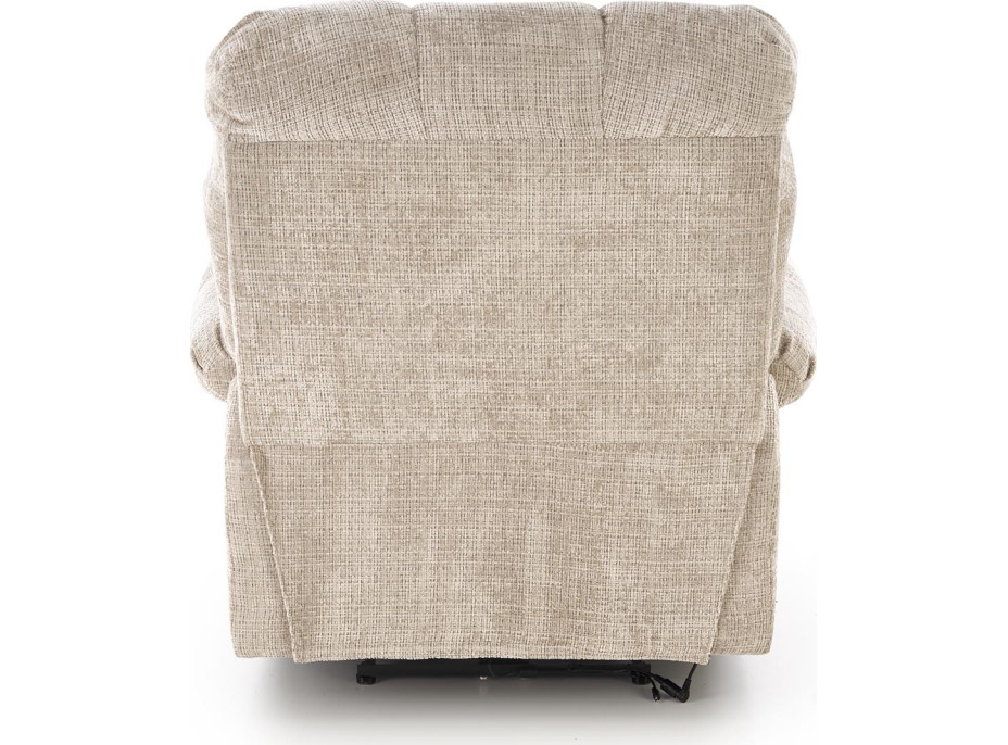 Elektrické polohovacie kreslo AMORE - čalúnené látkou - béžové