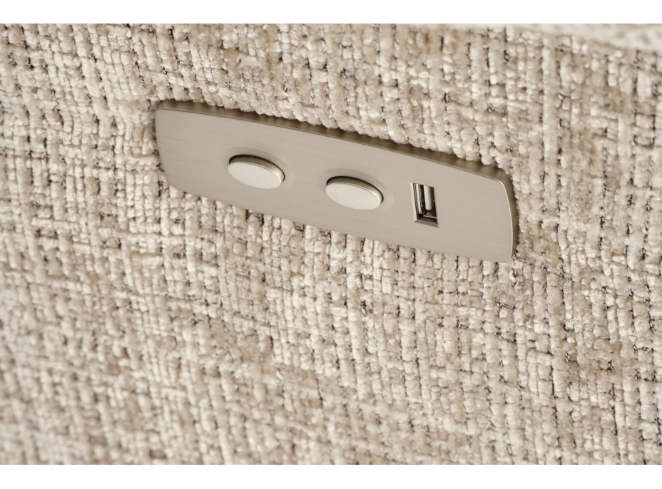 Elektrické polohovacie kreslo AMORE - čalúnené látkou - béžové