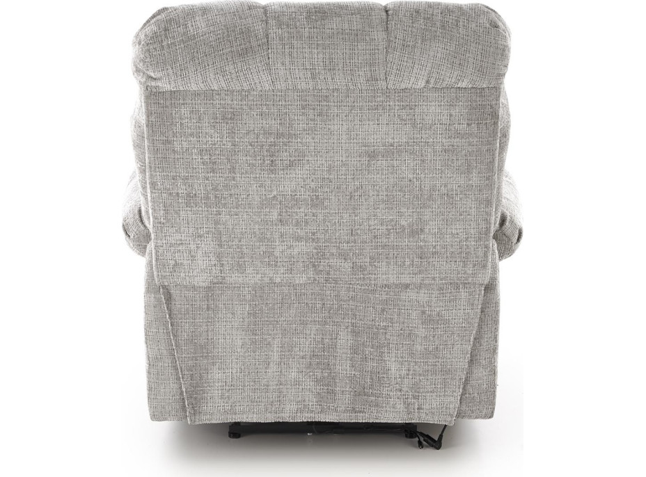 Elektrické polohovacie kreslo AMORE - čalúnené látkou - popolavo šedé