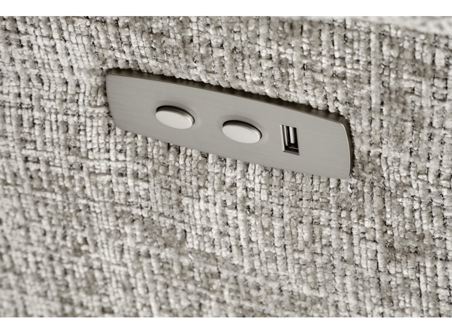 Elektrické polohovacie kreslo AMORE - čalúnené látkou - popolavo šedé