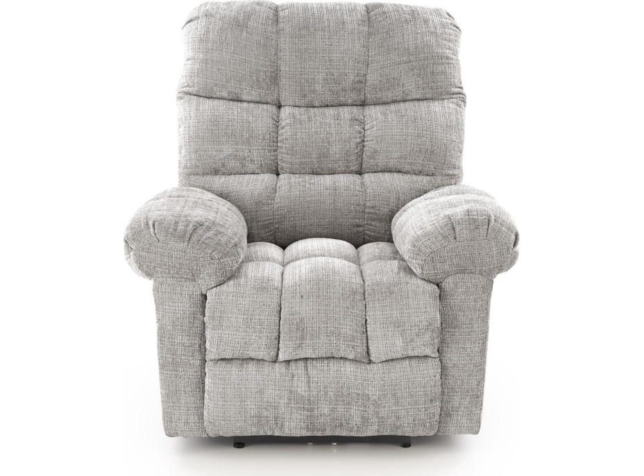 Elektrické polohovacie kreslo AMORE - čalúnené látkou - popolavo šedé